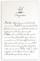 Photograph of Miss LeGatees Correspondence Wedding Menus