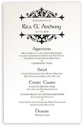 Photograph of Royal Lion Wedding Menus