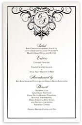 Photograph of Spiral Swirl Top Wedding Menus