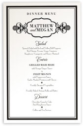 Photograph of Time Traveler Wedding Menus