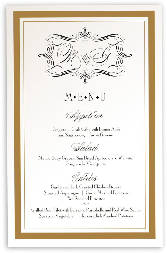Photograph of Compendium Monogram Wedding Menus