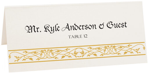 Photograph of Tented Blackletter Gothic Place Cards