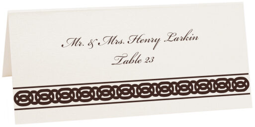 Photograph of Tented Celtic Band Border Place Cards