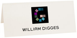 Photograph of Tented Contemporary Monogram 26 Place Cards