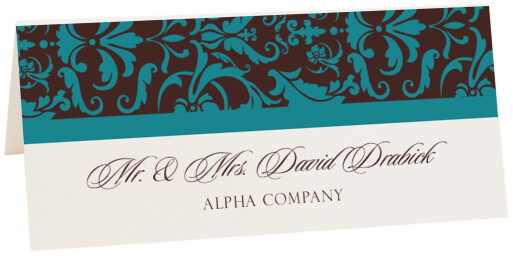 Photograph of Tented Daily Damask Place Cards