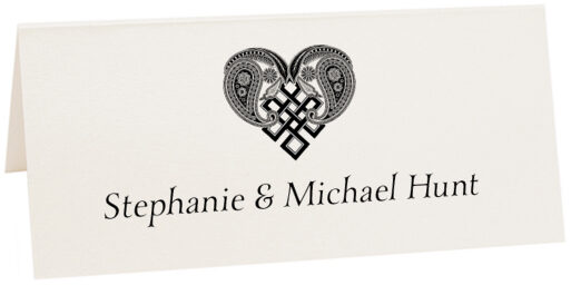 Photograph of Tented Endless Heart Place Cards
