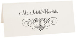 Photograph of Tented Flourish Monogram 01 Place Cards