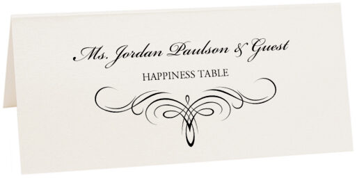 Photograph of Tented Flourish Monogram 09 Place Cards