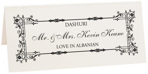Photograph of Tented Love in Languages Place Cards