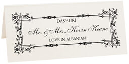 Photograph of Tented Love in Languages Place Cards