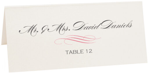 Photograph of Tented Ornate Line Flourish 0637 Place Cards