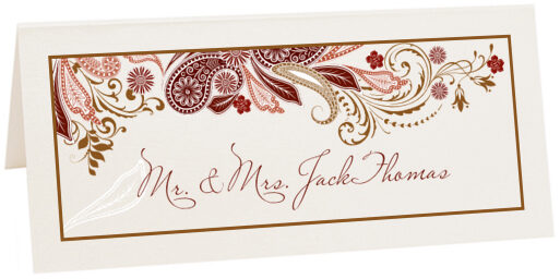 Photograph of Tented Paisley Garden Place Cards