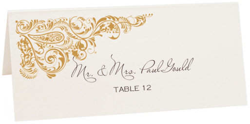 Photograph of Tented Paisley Power Corner 01 Place Cards