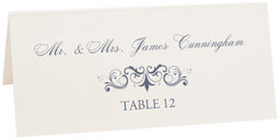 Photograph of Tented Spiral Swirl Flourish Place Cards