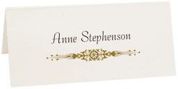 Photograph of Tented Carmine Tango Monogram Place Cards