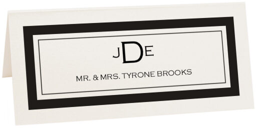 Photograph of Tented Copperplate Monogram Place Cards