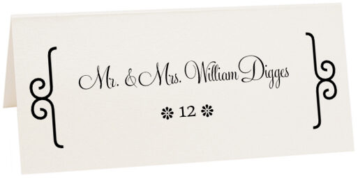 Photograph of Tented Feel Script Monogram Place Cards