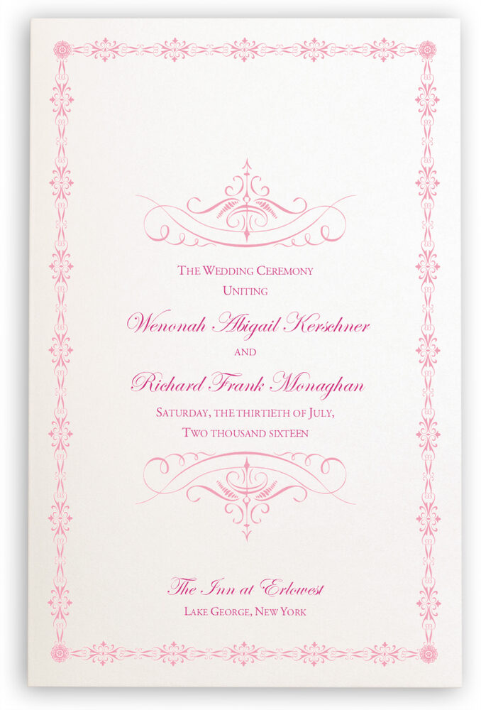 Photograph of A Kiss Goodnight Wedding Programs