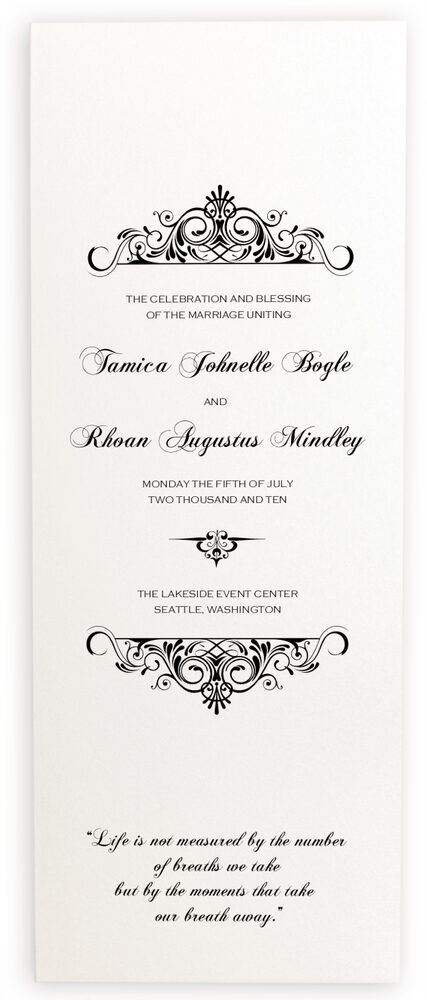 Photograph of Accordion Wedding Programs