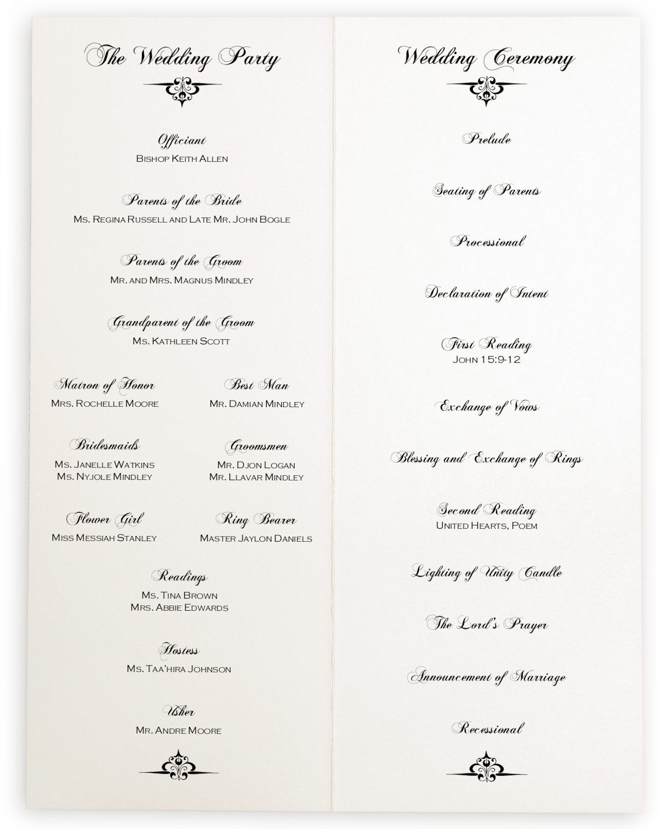 Accordion Vintage Monogram Wedding Programs, Church Ceremony Programs ...