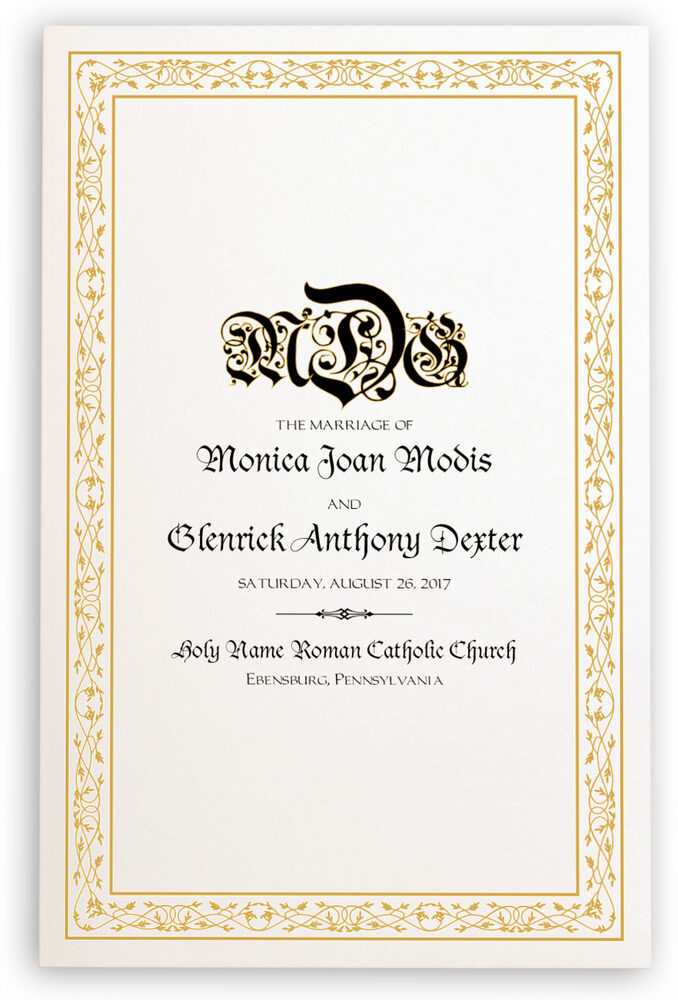 Photograph of Blackletter Gothic Wedding Programs