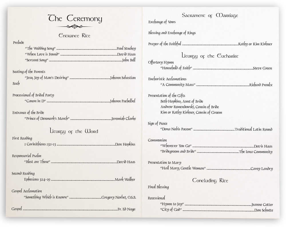 Photograph of Chevalier Wedding Programs