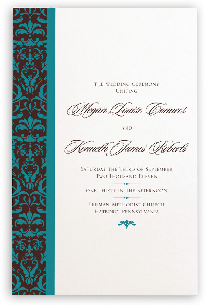 Photograph of Daily Damask Wedding Programs