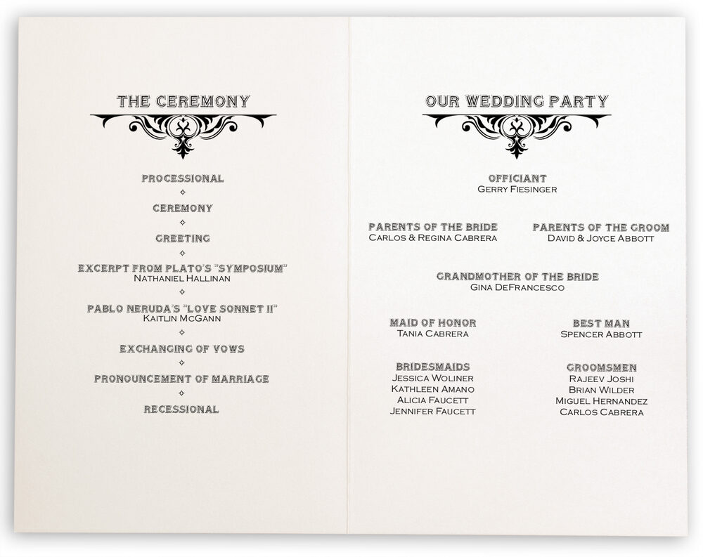 Photograph of Golden Slipper Vintage Wedding Programs