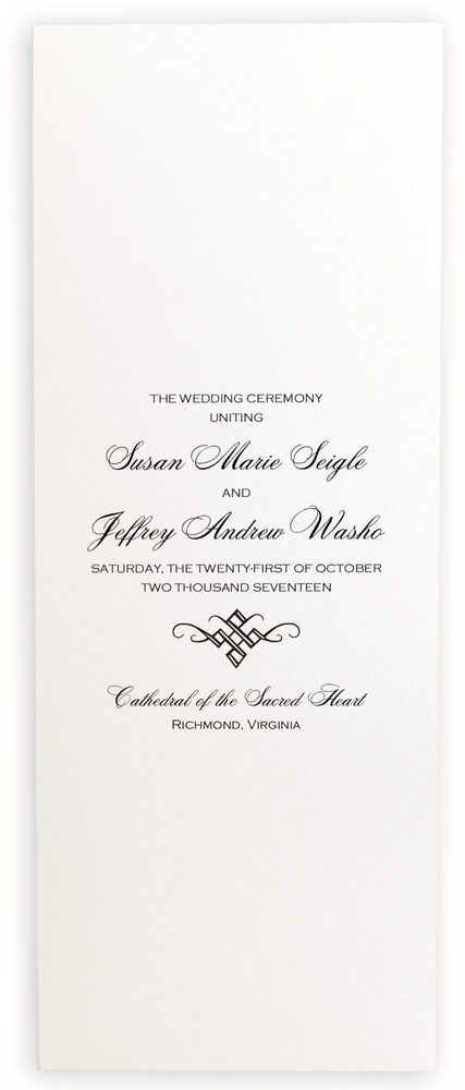 Photograph of Only Calligraphy Wedding Programs