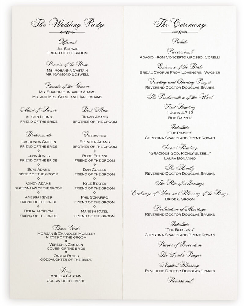 Photograph of Only Calligraphy Wedding Programs