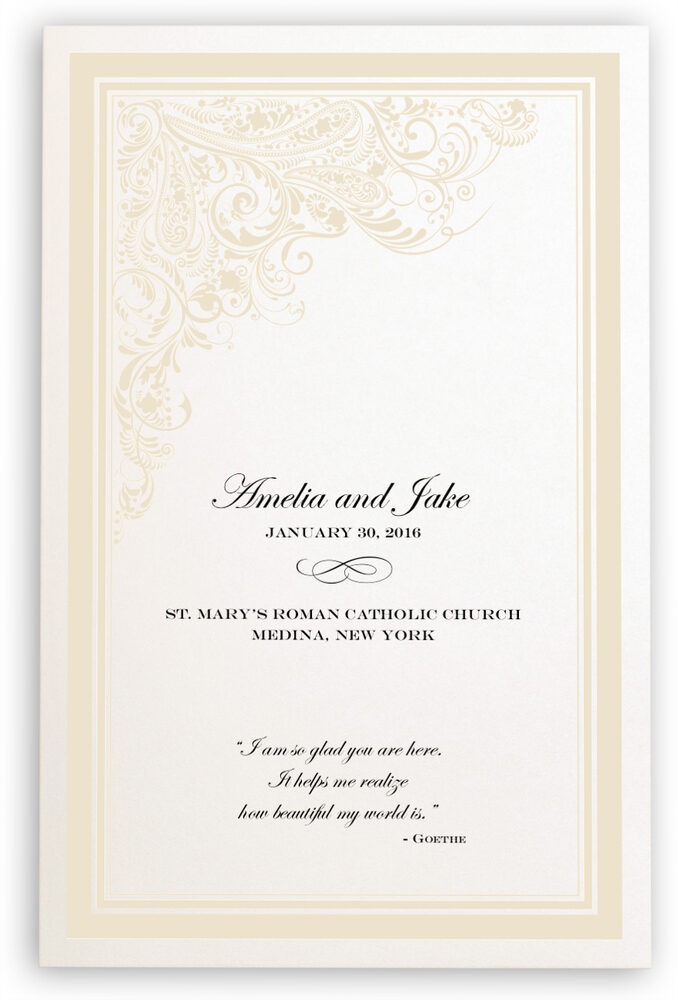 Photograph of Paisley Power Corner Wedding Programs
