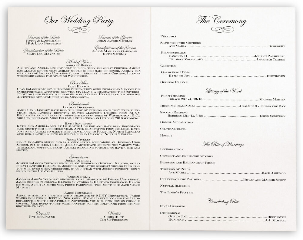 Photograph of Paisley Power Corner Wedding Programs