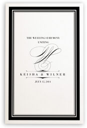 Photograph of Poem Script Monogram Wedding Programs