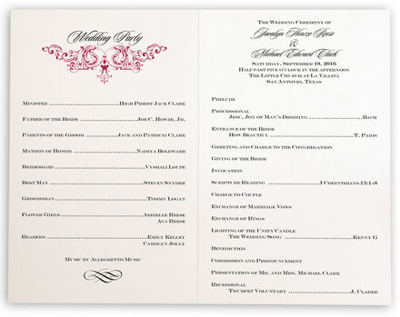 Song Vintage Monogram Wedding Programs Church Programs And