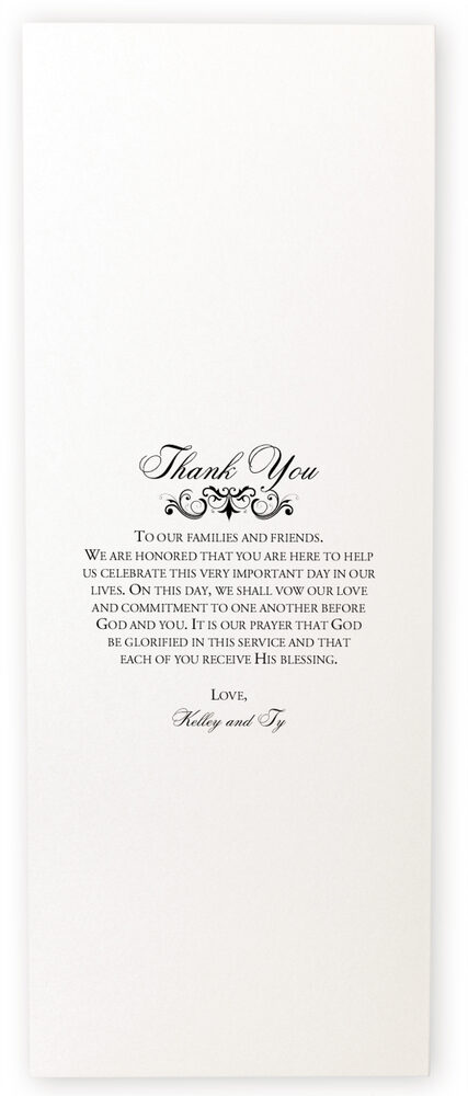 Photograph of Spiral Swirl Top and Bottom Wedding Programs