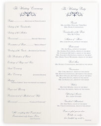 Photograph of Spiral Swirl Top & Bottom Wedding Programs