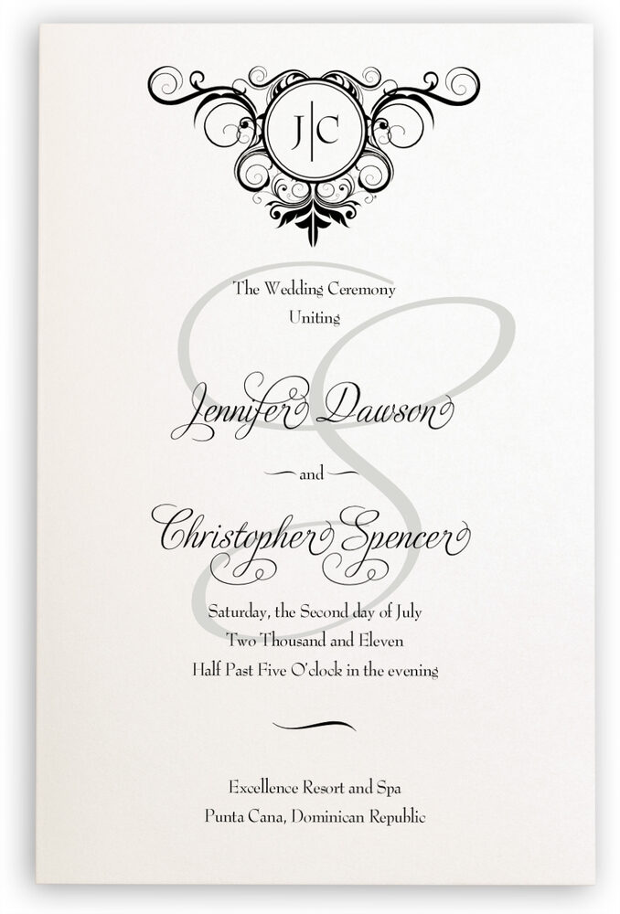 Photograph of Spiral Swirl Top Wedding Programs