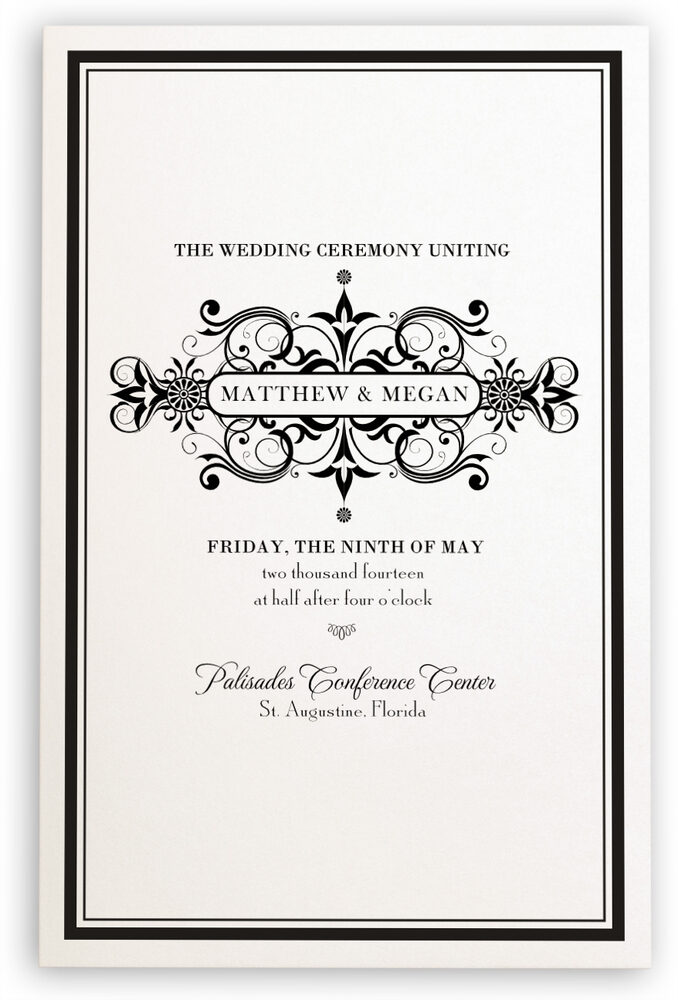 Photograph of Time Traveler Wedding Programs