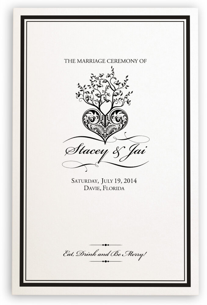 Photograph of Tree of Life Heart Wedding Programs