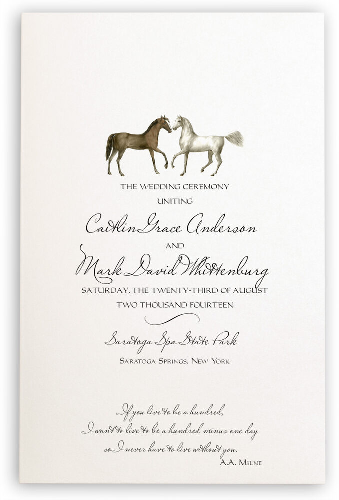 Photograph of Two Horses Wedding Programs