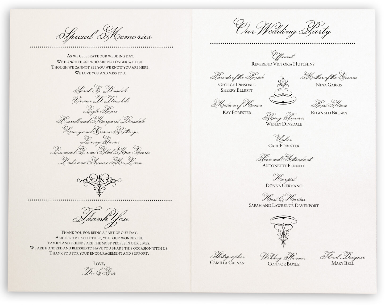victorian wedding programs wedding ceremony programs wedding