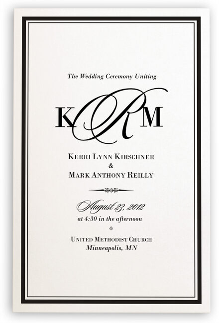 Monogram Wedding Programs Wedding Ceremony Programs Wedding