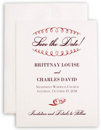 Photograph of Fiery Flourish Save the Dates