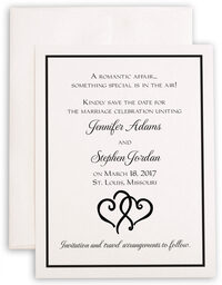 Photograph of Linked Hearts Save the Dates