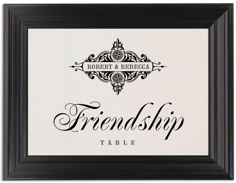 Framed Photograph of Compass North Table Names