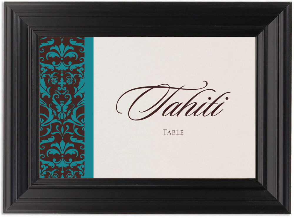 Framed Photograph of Daily Damask Table Names