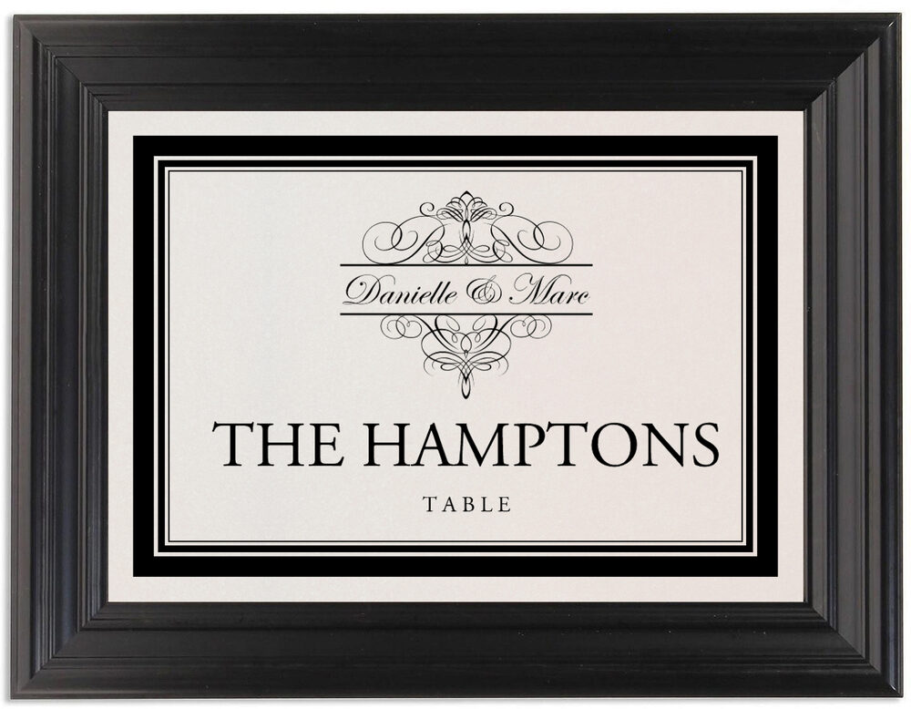 Framed Photograph of Flourish Monogram 01 Table Names