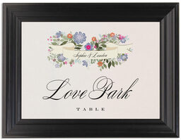 Framed Photograph of Garden Flurry Table Names