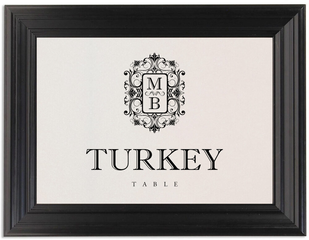 Framed Photograph of Kaleidoscope Table Names