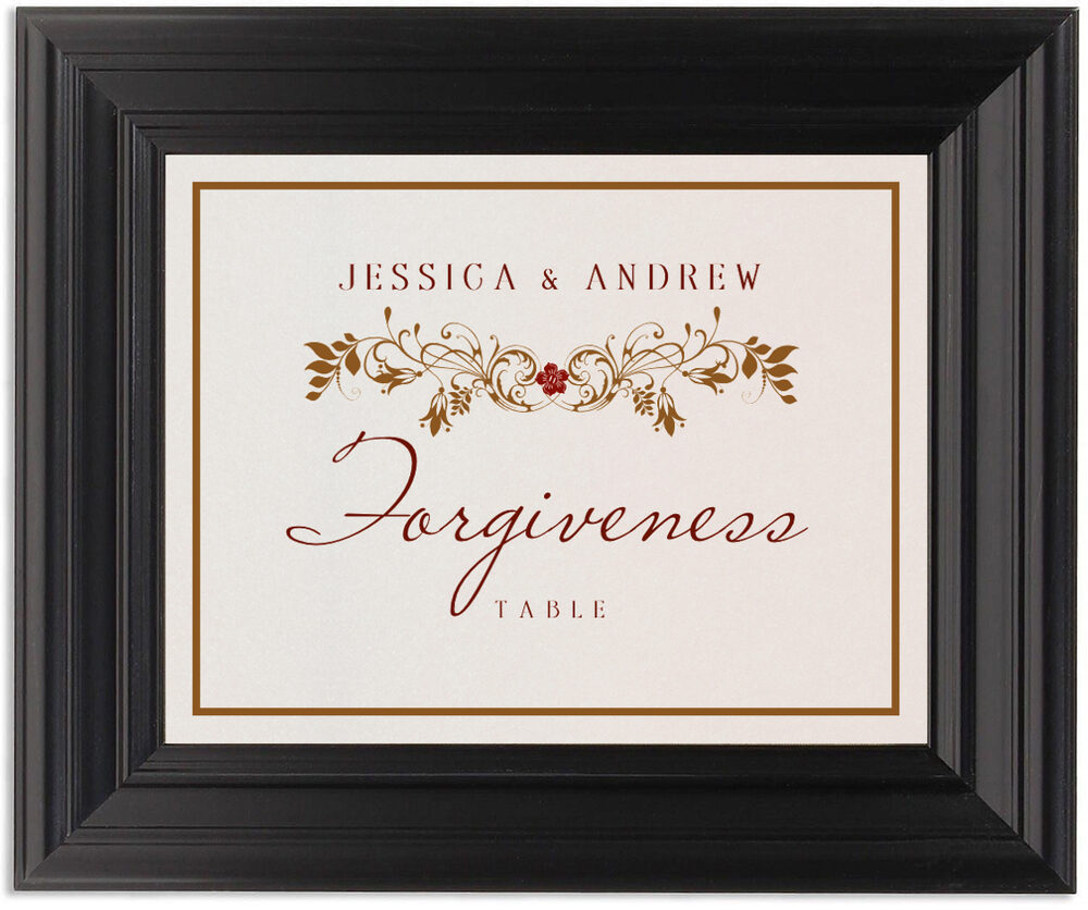 Framed Photograph of Paisley Garden Flourish Table Names